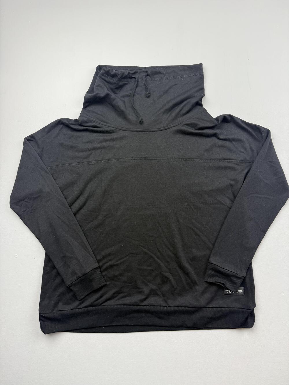 Simply Southern Sweatshirt Womens Large Black Cowl Neck Lightweight Pullover Top